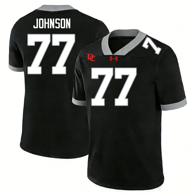 Davidson Wildcats #77 Zion Johnson College Football Jerseys,Uniforms-Black